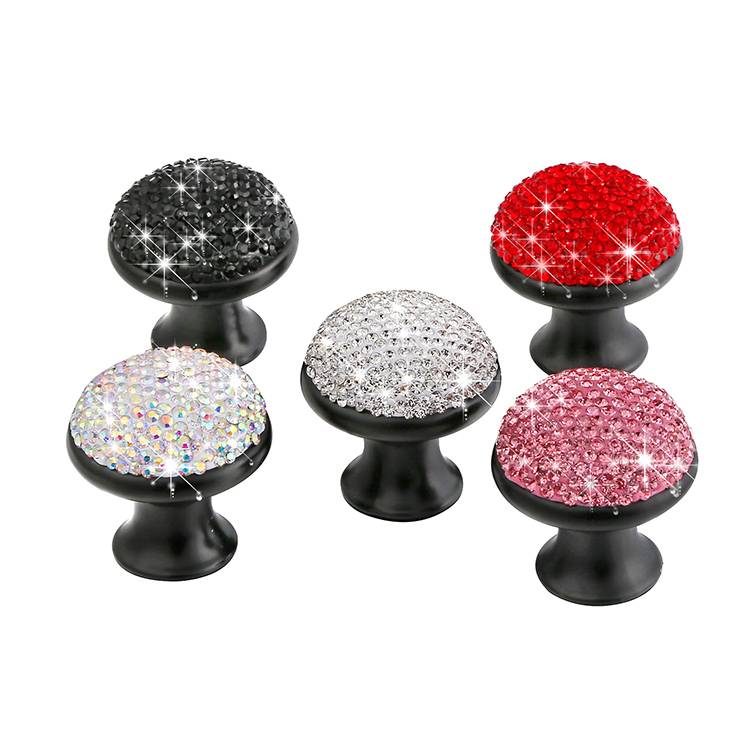 Ladies Crystal Mushroom Handle Furniture Handle Single Hole Cabinet Drawer Diamond Handle