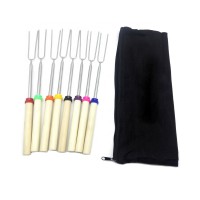 Best Extendable Factory Direct Sale bbq Food Hot Dog Set Telescopic Bamboo Marshmallow Roasting Sticks